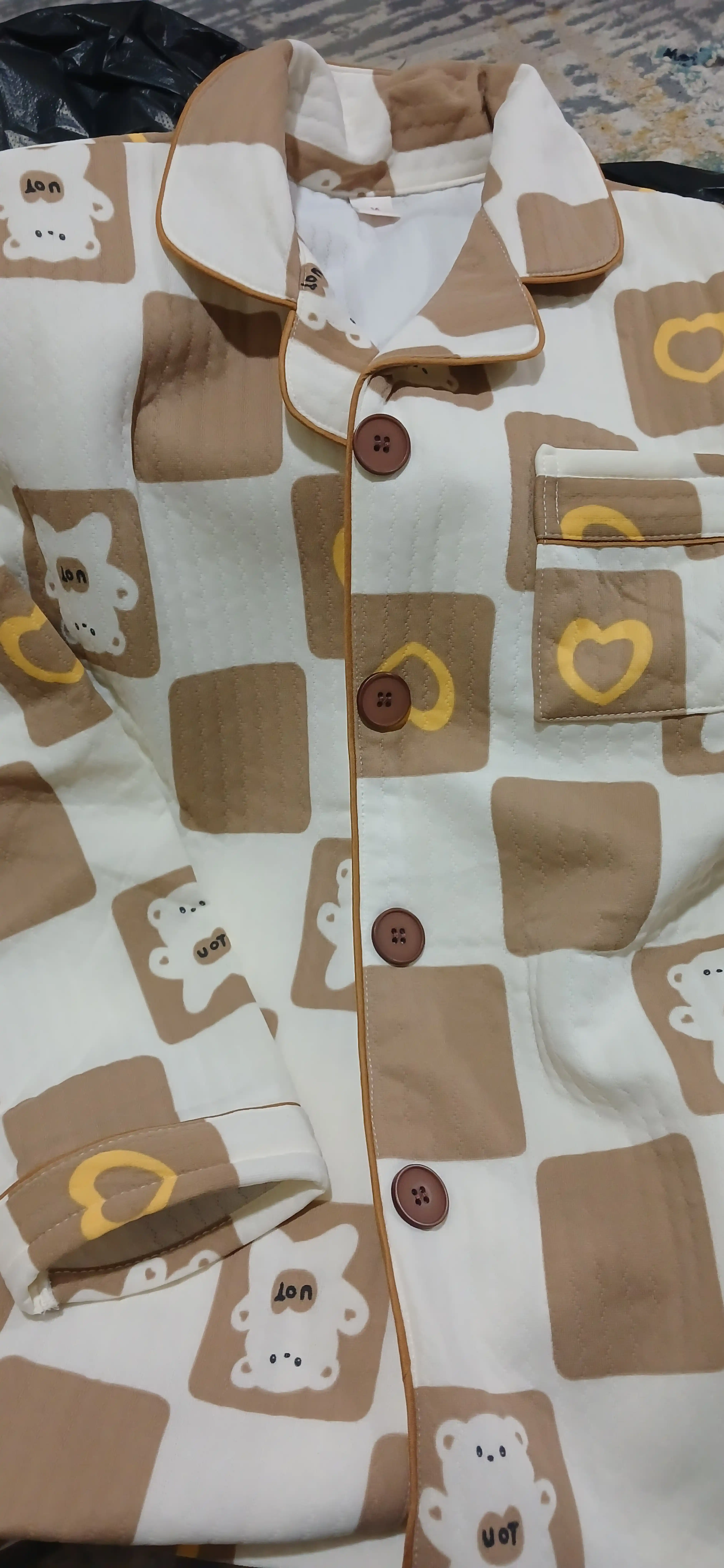 Pijama ayollar uchun 2 & 1da issiq pijama yumshoq mato dvoyka ayollar pijamasi, kuz qishki