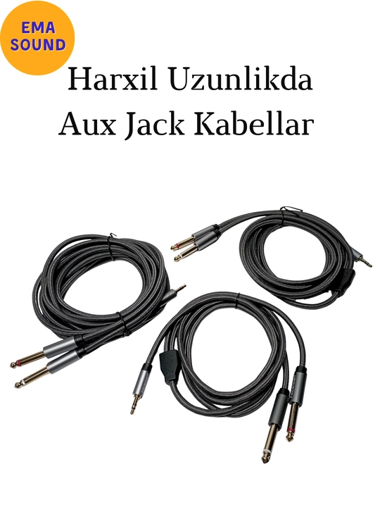 Focanden Aux Jack Stereo kabeli, 1.5 metr, 3 metr, 5 metr