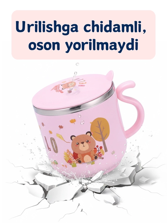 Bolalar uchun krujka, zanglamaydigan po‘lat, 300 ml