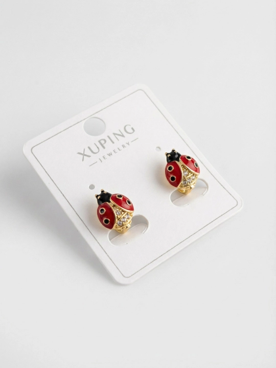 Серьги Xuping, медицинская сталь, гипоаллергенные, серьги золотисто-лимонного цвета ВИШНИ - 