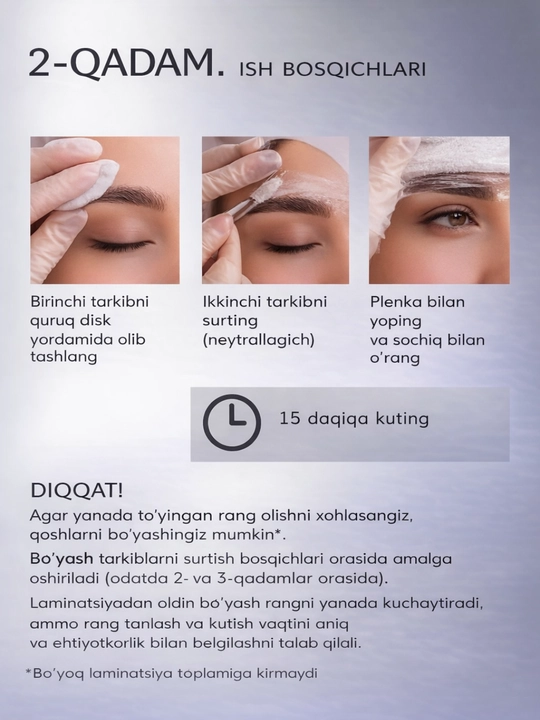 Набор составов для ламинирования и укладки бровей Art Line Lamination