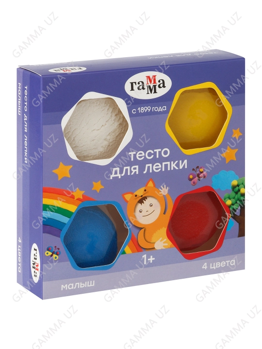 Modellashtirish xamiri Gamma "Malysh", 04 rang, 240g, karton qadoq new, 130923_04240