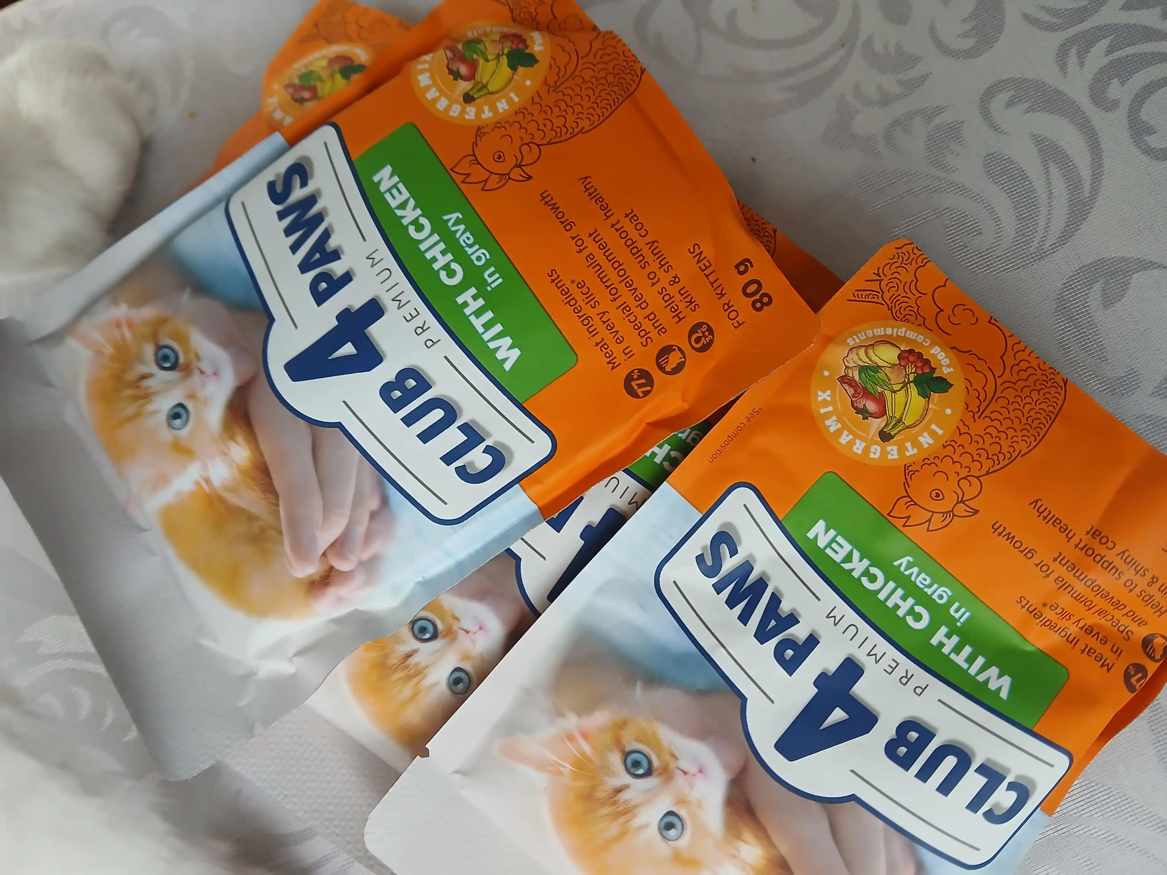 Club 4 Paws влажный корм для котят, с курицей в соусе, 80 г 5 шт
