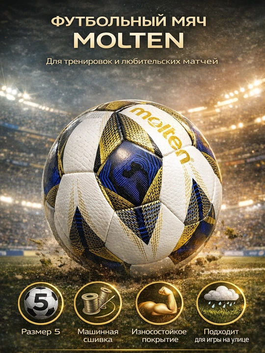 Профессиональный футбольный мяч, размер 5 - 