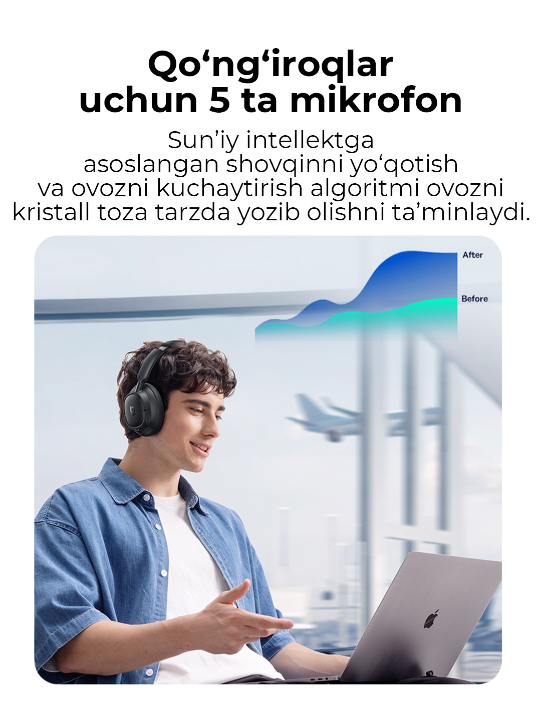 Simsiz quloqchinlar Baseus Bass BH1 NC Wireless Noise Cancelling Headphones