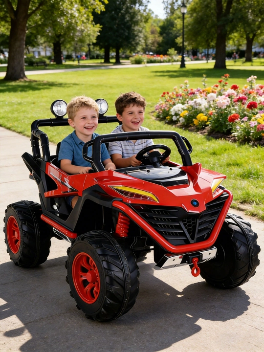 UTV 12V bolalar elektromobili, 2.4GHz pult, LED, 35 kg gacha, 2-13 yosh, USB AUX musiqa