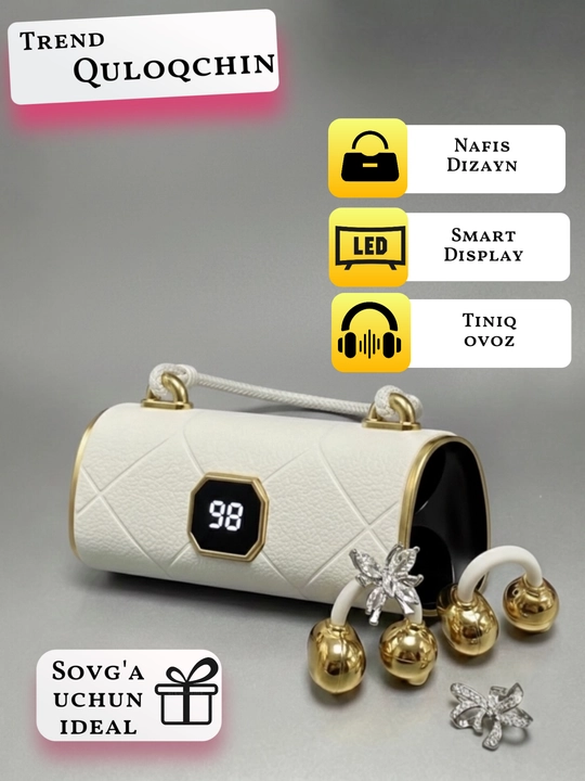 Simsiz quloqchin, Qizlar uchun, Type-C, LED displayga ega