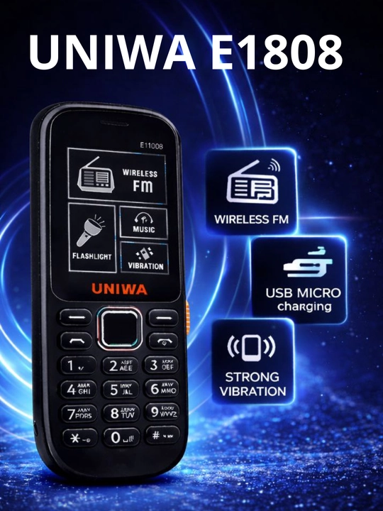 UNIWA E1808 tugmali telefoni, IMEI ro‘yxatdan o‘tkazilgan, kamera bor, batareya quvvati 800 mA/soat, quvvatlash imkoniyati mavjud - 