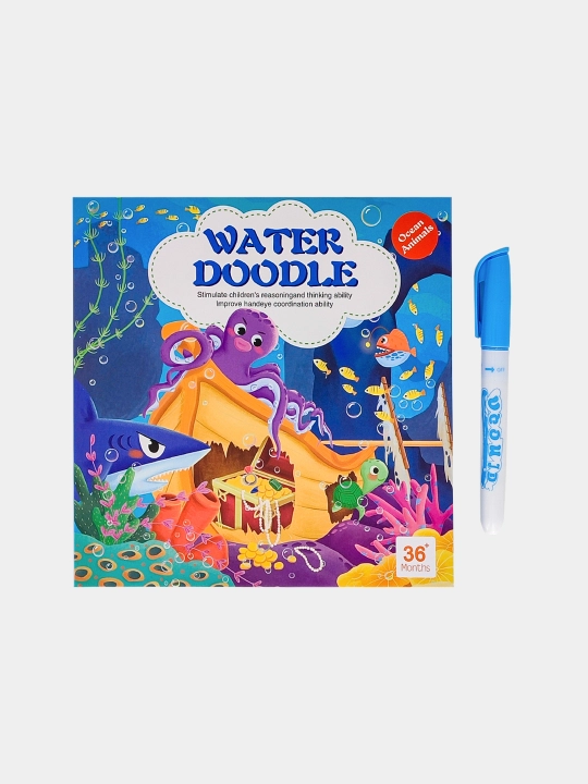Ko‘p martalik suvli bo‘yash kitobi Water Doodle Busybook