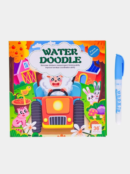 Ko‘p martalik suvli bo‘yash kitobi Water Doodle Busybook