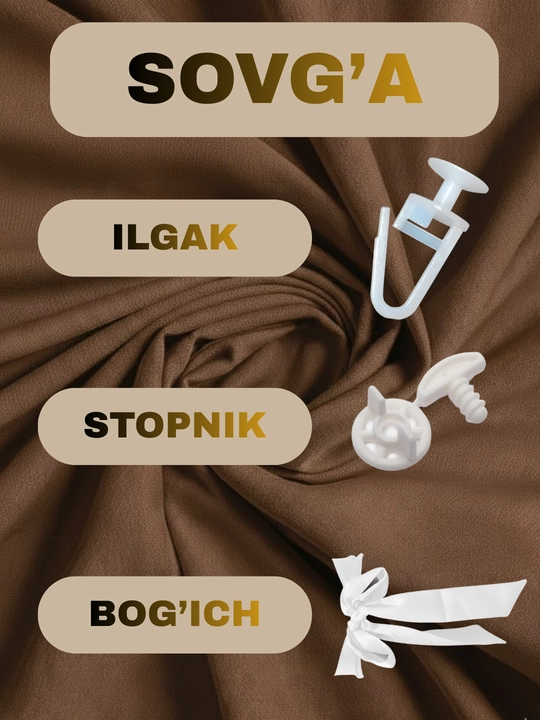 Parda quyoshdan himoya qiluvchi, 280x150 sm, bir rangli shtora yotoqxona va zal uchun