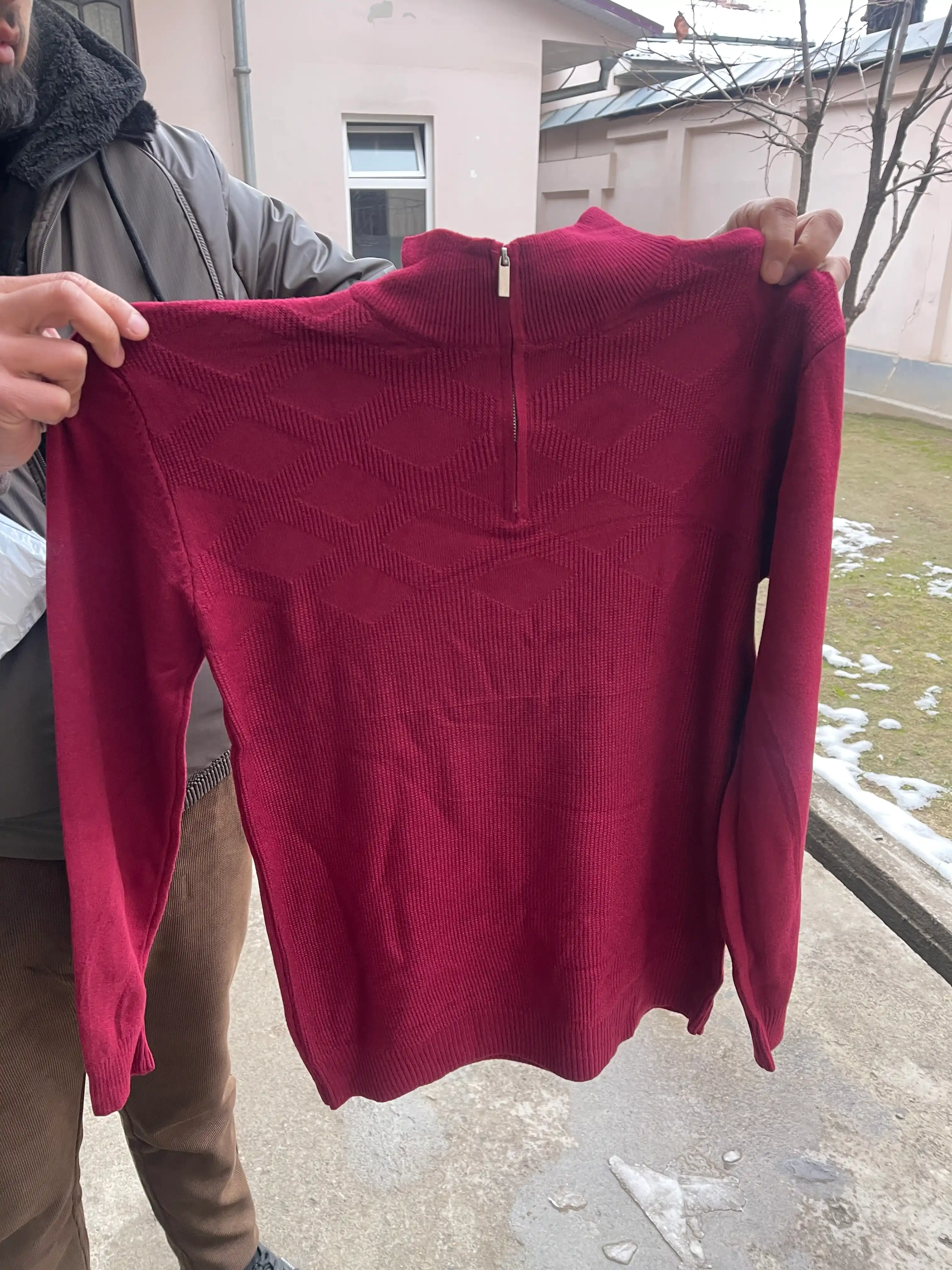 Джемпер мужской с полумолнией oversize, свитер теплый на застежке, оверсайз лонгслив