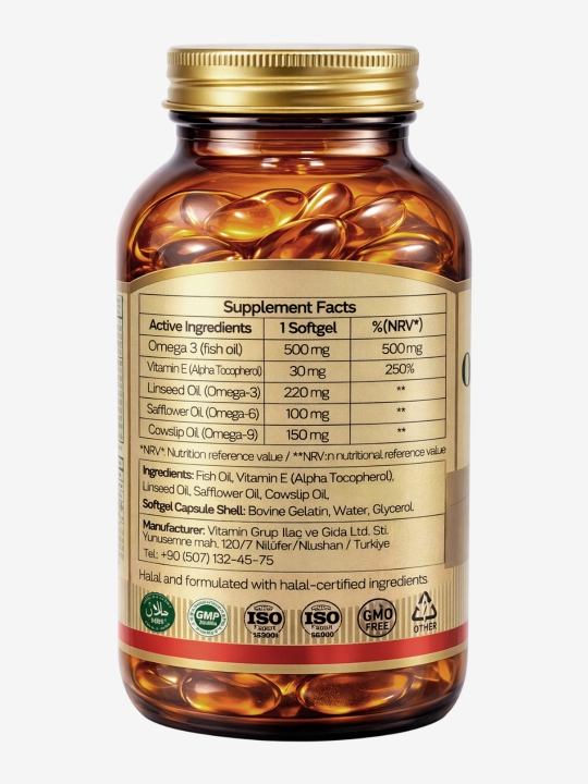 Solyvia Omega-3-6-9 1000 mg — 100 ta yumshoq kapsula, yurak va bo‘g‘imlar uchun