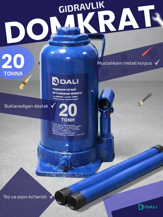 Gidravlik domkrat, butilkali, 2 t, 3 t, 5 t, 10 t, 16 t, 20 t, 32 t, 50 t