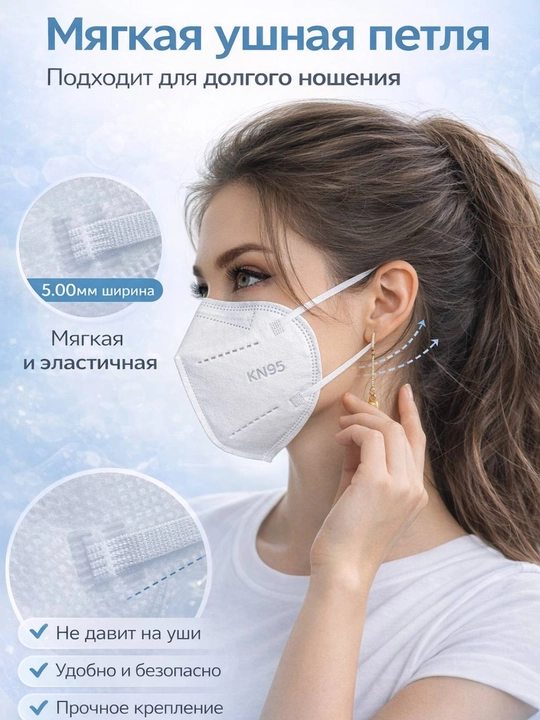 Маска медицинская одноразовая, 10 штук