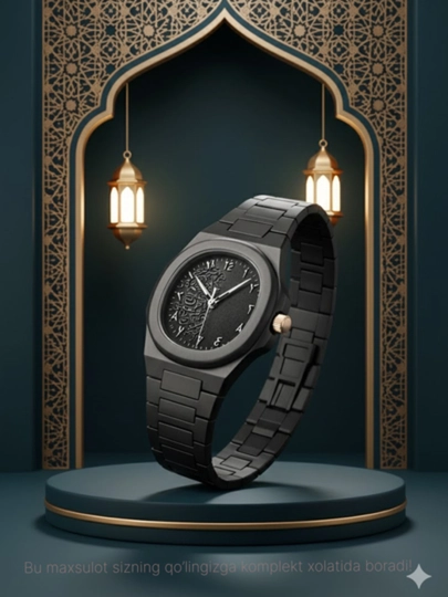 AURA мужские часы – минималистичный дизайн с линейными метками — TOPBAZA-25W0105-УГОЛЬН