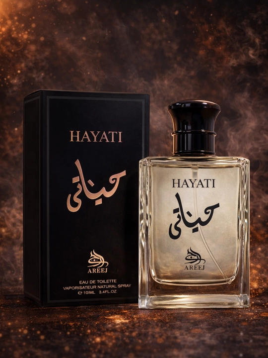 Erkaklar atiri Areej Hayati oriental-aromatik, muskus va yog‘ochli hid