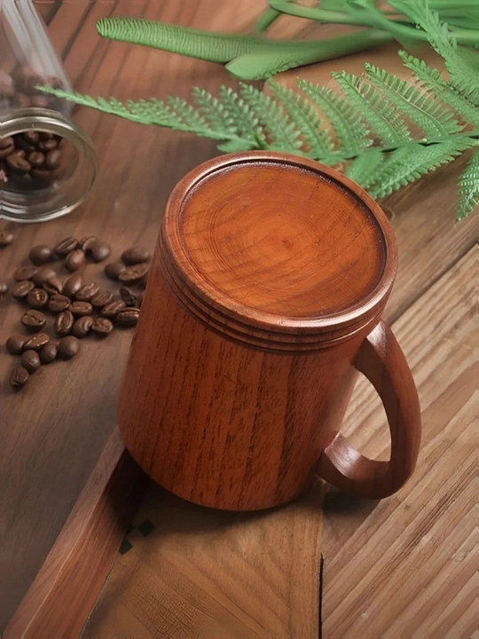 Кружка бокал деревянная для чая и кофе 300 мл для подарка - 