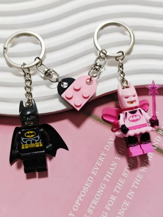 Набор брелоков LEGO Batman: Классический Бэтмен и Розовая Фея-Бэтгёрл - 