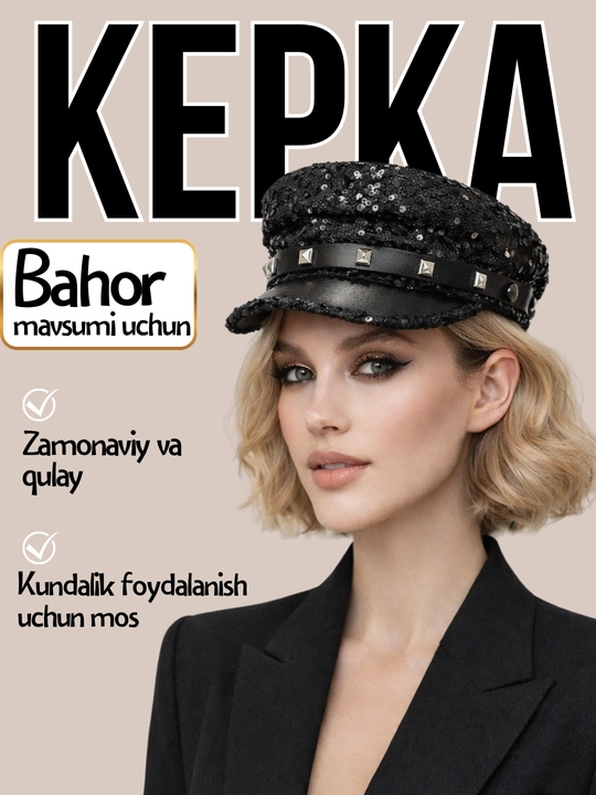 Ayollar bosh kiyimi, ayollar furajkasi, qizlar kepkasi, kuz va qish mavsumi uchun furajka