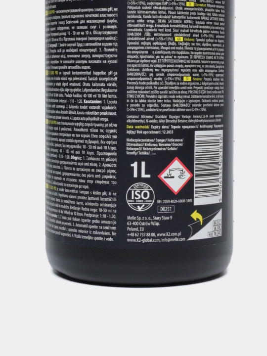 Keramika uchun kislotali avtomobil shampunu K2 FLUXO PRO 1L