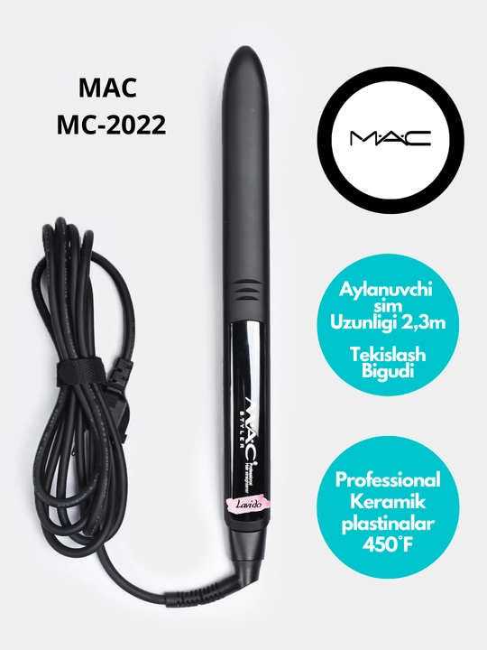 Professional soch tekislovchi dazmol MAC Stayler MC-2022, LCD displeyli