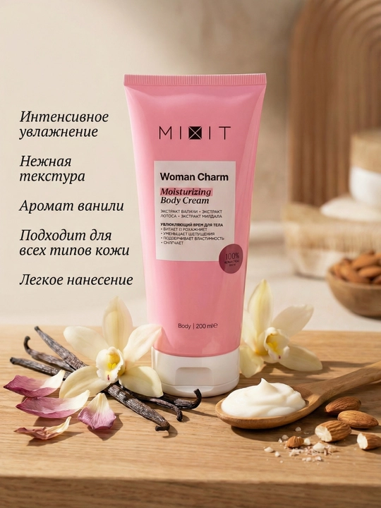 MIXIT Woman charm moisturizing body питательный и увлажняющий крем для тела