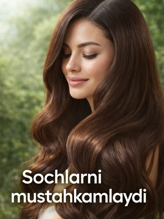 Soch uchun yashil qattiq shampun-sovun Nature Seven – to‘kilishga qarshi, usmali