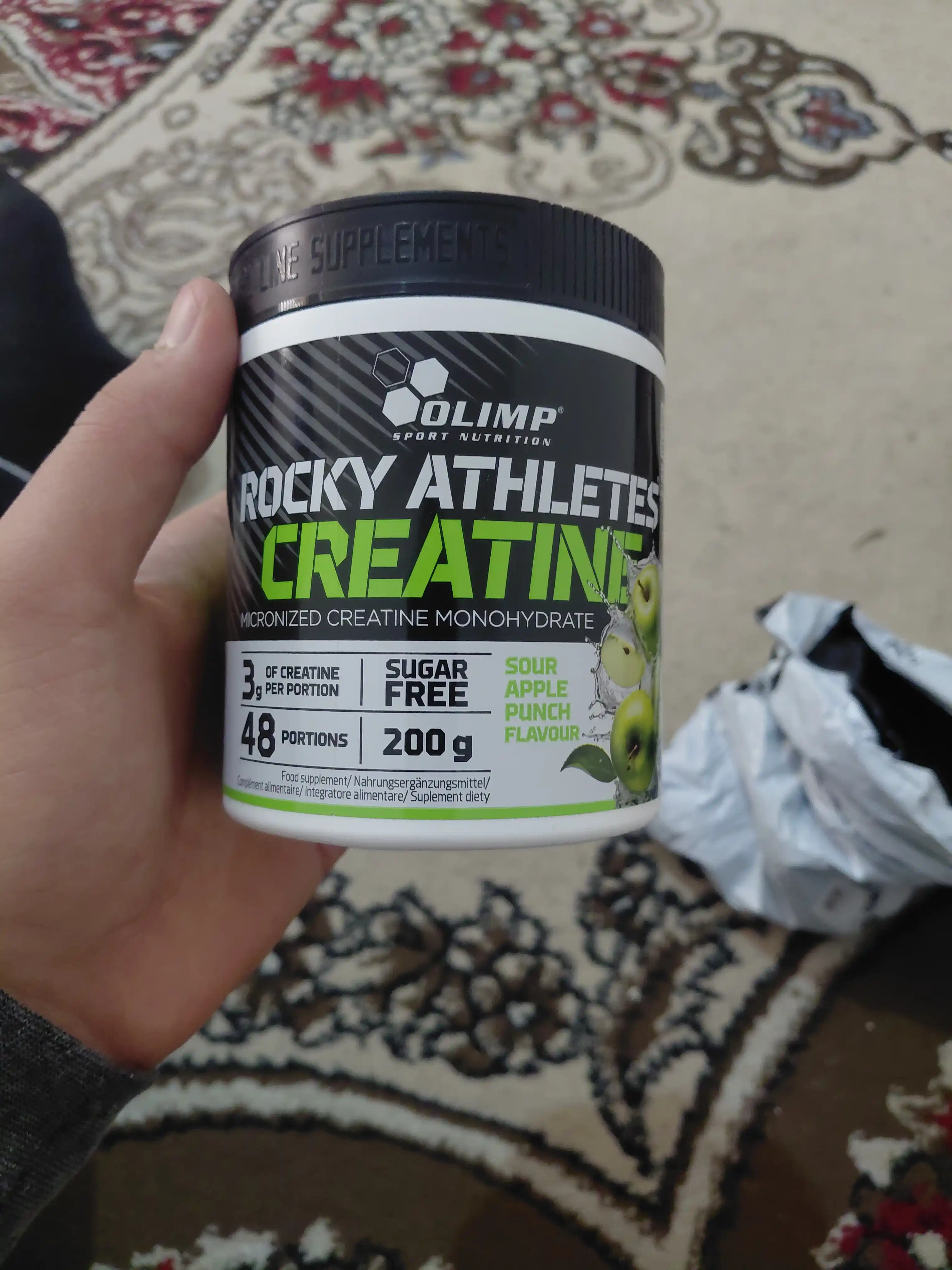 Olimp Creatine, 200 г, вкус Зеленое яблоко, креатин