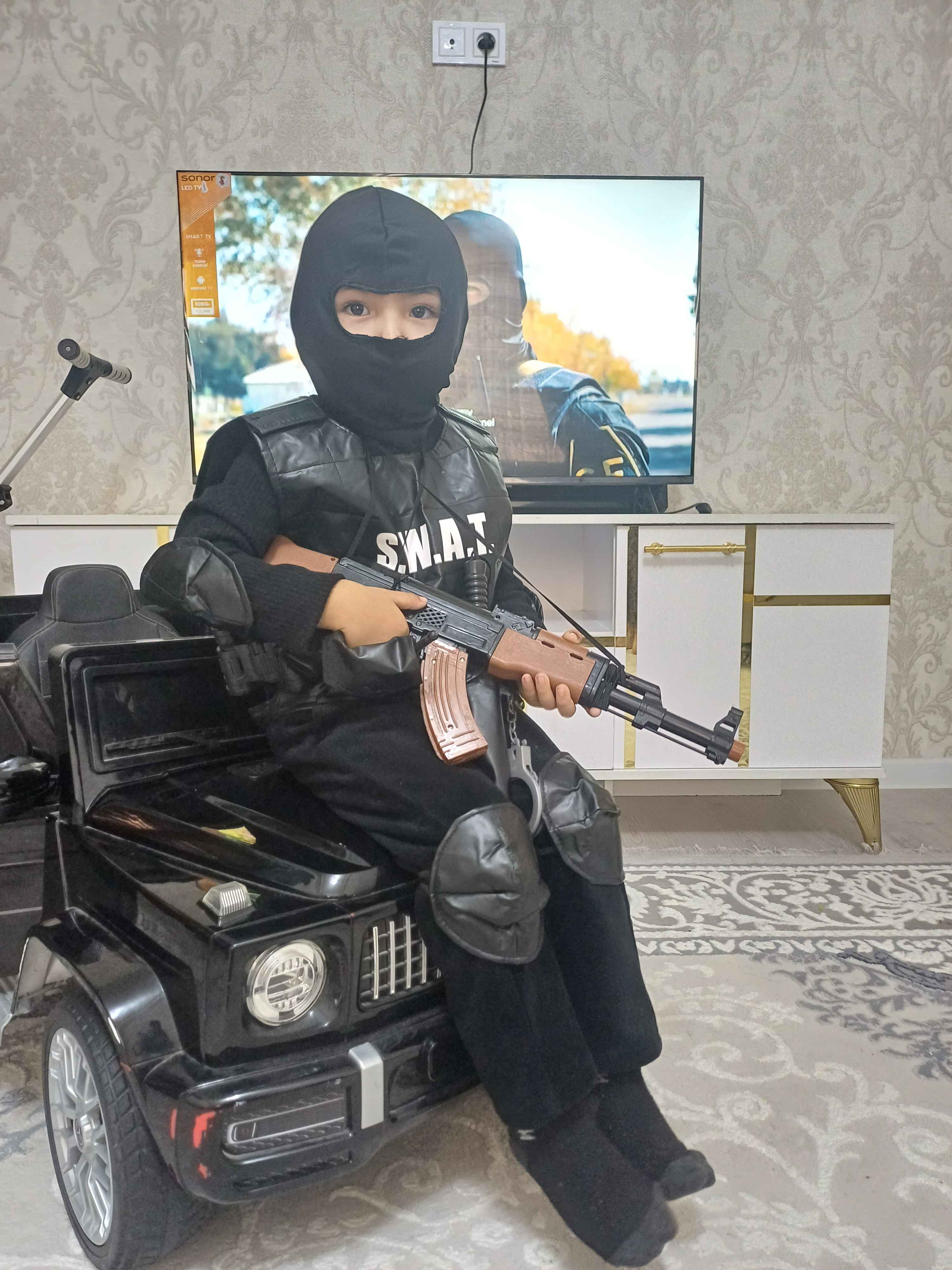Bolalar uchun politsiya xodim kastyumi + bosh kiyim + remen