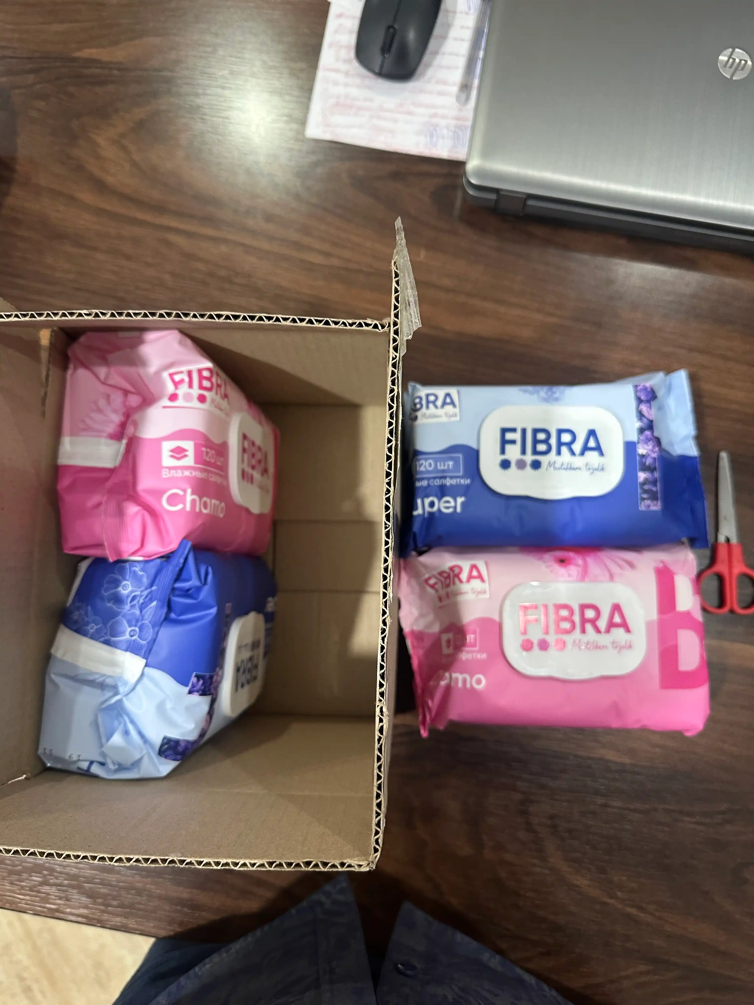 Nam Salfetkalar FIBRA 1 qadoqda 120 donalik dan 4 ta