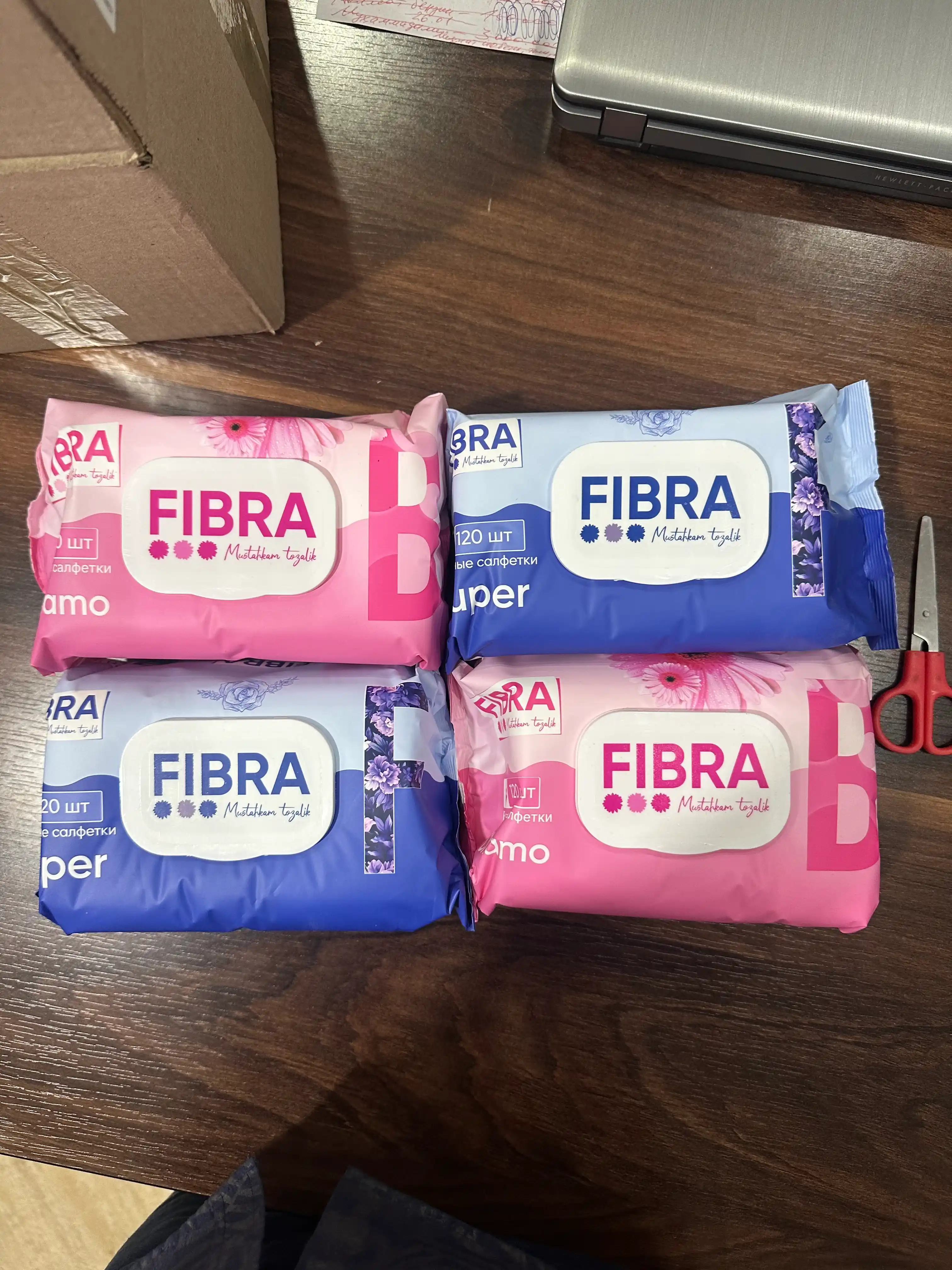 Nam Salfetkalar FIBRA 1 qadoqda 120 donalik dan 4 ta