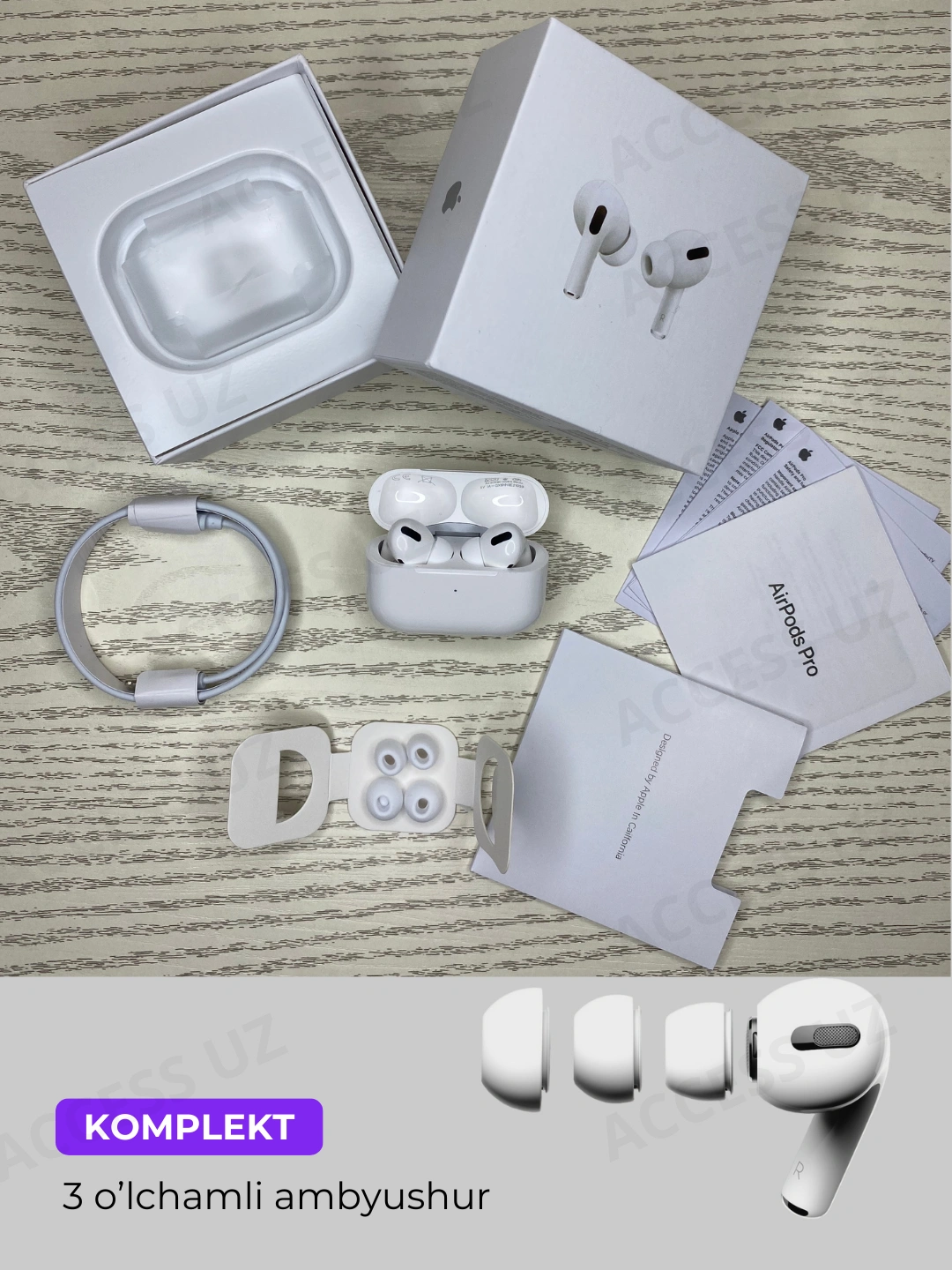 Simsiz quloqchinlar Pods Pro, Bluetooth, mikrofonli naushnik, sensorli