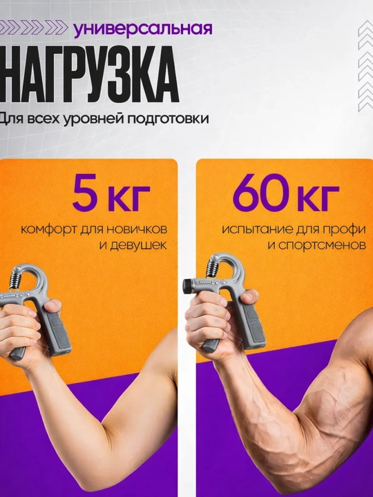 Эспандер со счетчиком для мышц рук, с регулировкой, мини-тренажер, 5-60 кг