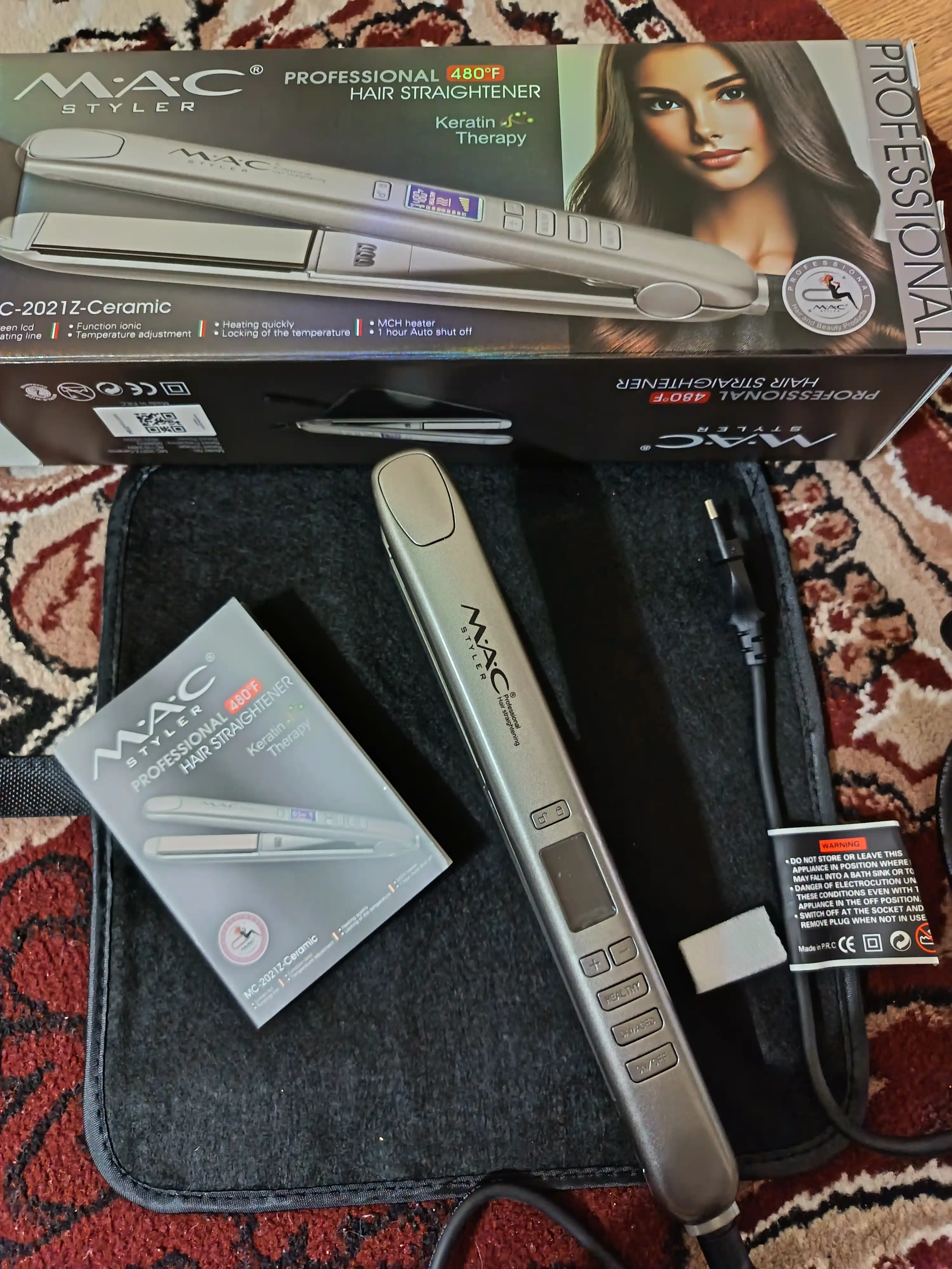 Professional soch tekislovchi dazmol MAC Styler MC-2021 Keramika, LCD displeyli