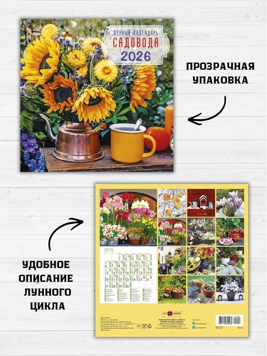 Devor uchun aylantiriladigan kalendar, 29×29, motivatsion yozuvlar bilan, rangli dizayn