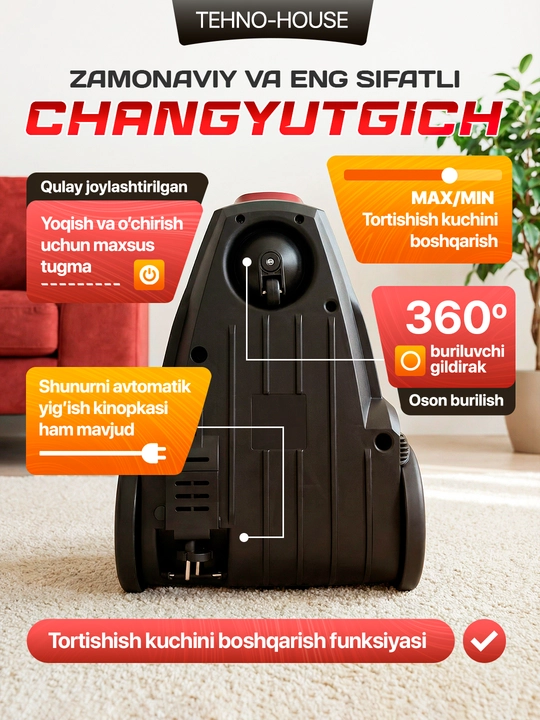 Пылесос LG Vacuum Cleaner PSS-430 мощность 4000 Вт размер 4 литра, HEPA фильтр
