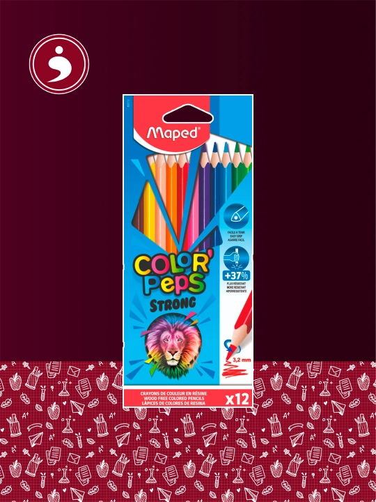 12 dona yuqori quvvatli qalamlar Maped COLOR'PEPS STRONG 862712 - 