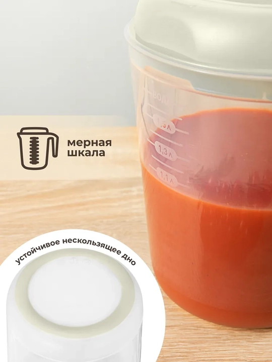 Ёмкость для миксера, блендера с декором, 2.0 л