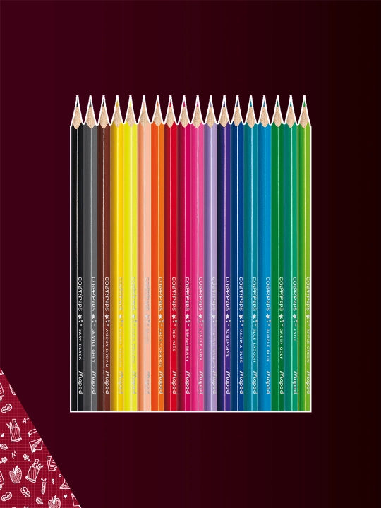 Yuqori quvvatli rangli qalamlar Maped 18color'peps