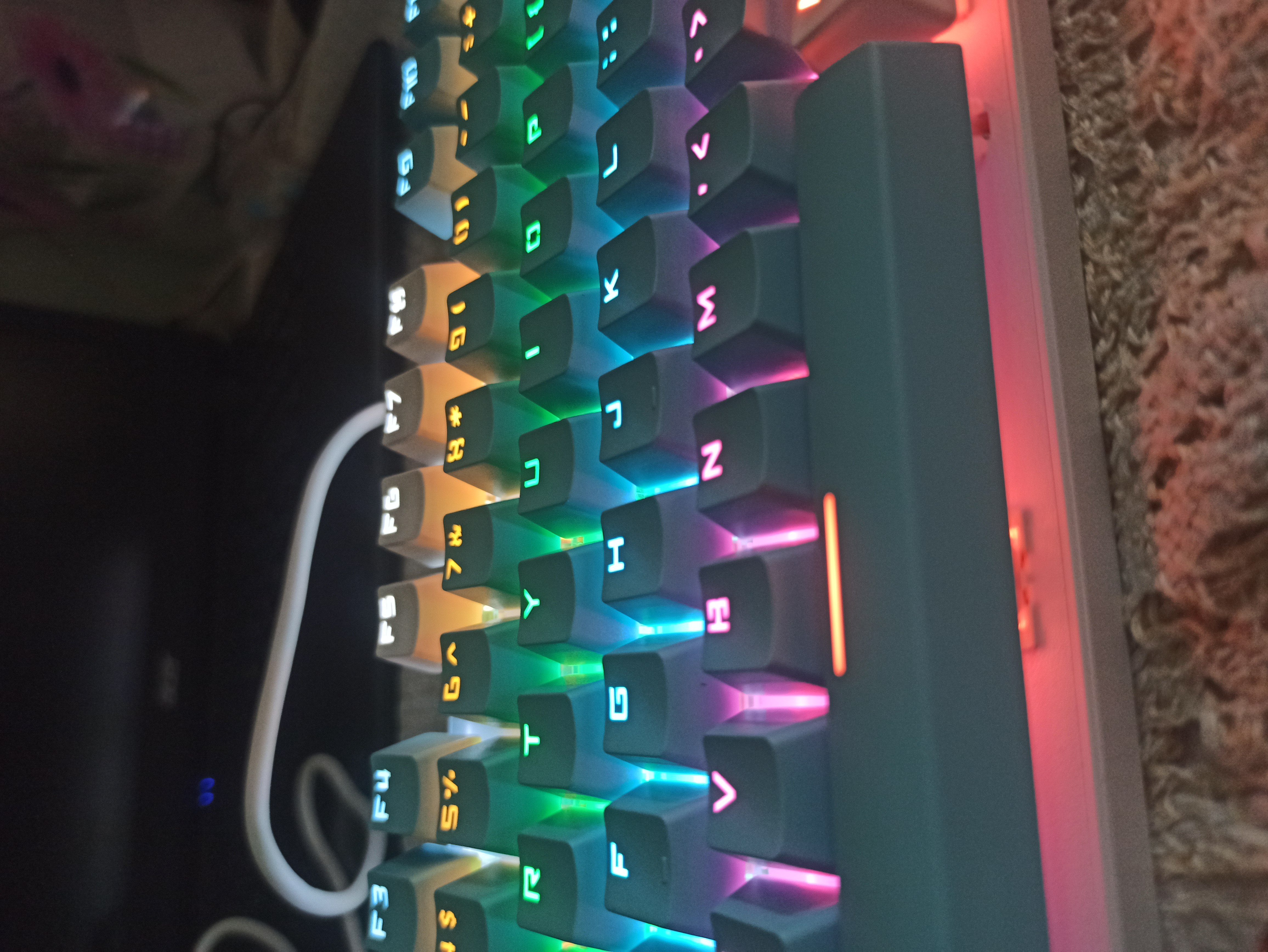 Mexanik klaviatura BAJEAL K100.blue-white, 87 tugma, RGB yoritgichli