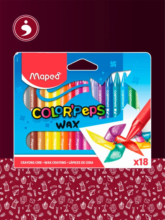 Maped Color'peps Wax moyli rangli pastel, 18 ta rang - 