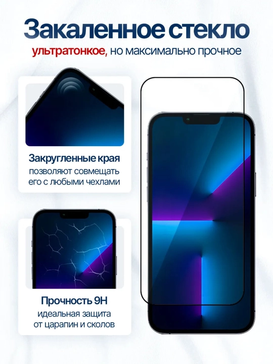 Защитное стекло на iPhone XS,XR,11,12,13,14,15,16,17 -Pro,Pro Max