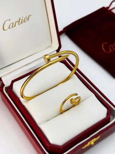 Набор в стиле Cartier из нержавеющей стали — MZNJWL-BILAGUZUKK-ЖЕЛТ-17