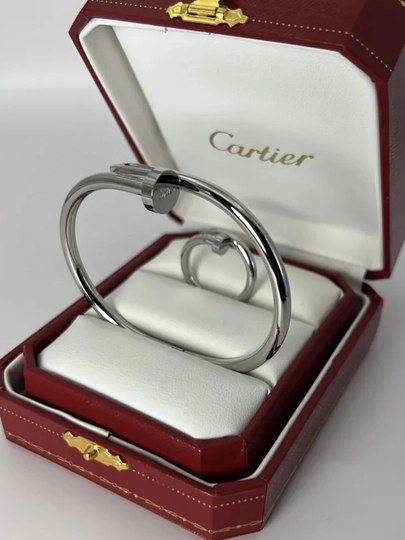 Набор в стиле Cartier из нержавеющей стали — MZNJWL-BILAGUZUKK-БЕЛЫЙ-17