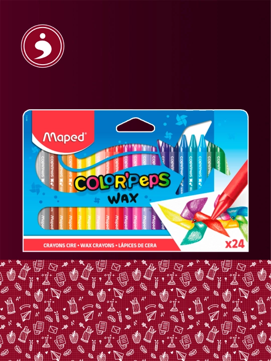 24 rangli Maped Color’Peps Wax moyli pastel - 