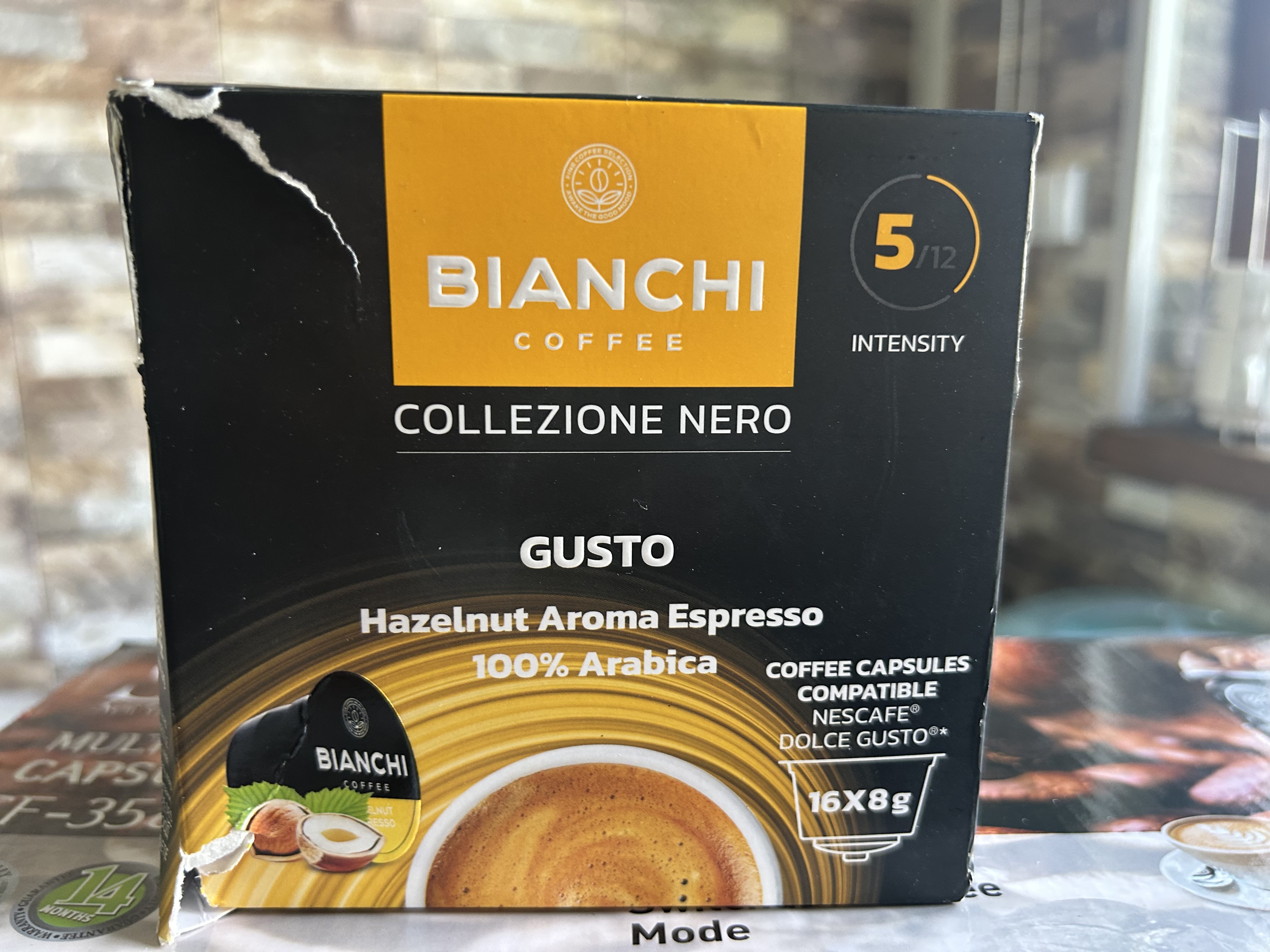 Qahva kapsulasi "Bianchi Gusto Hazelnut Aroma Espresso" 16 kapsula