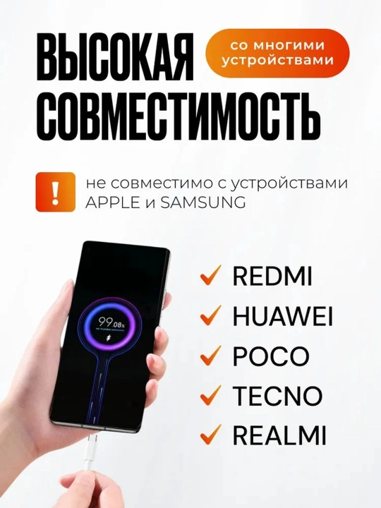 Быстрое зарядное устройство для Samsung и Xiaomi Redmi 120 Вт, 67 Вт, 33 Вт, кабель Type-C