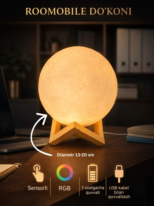 Tungi chiroq, oy lampa, sensorli, RGB - 