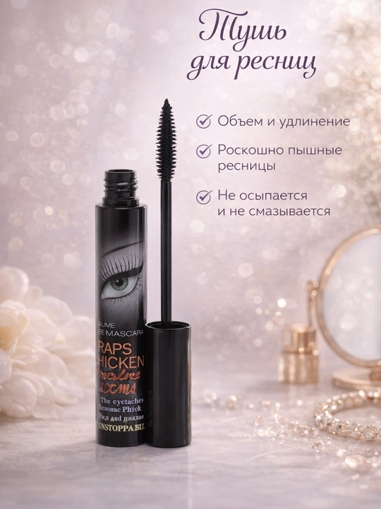 Тушь для ресниц с эффектом объема и удлинения, подкручивающая - 